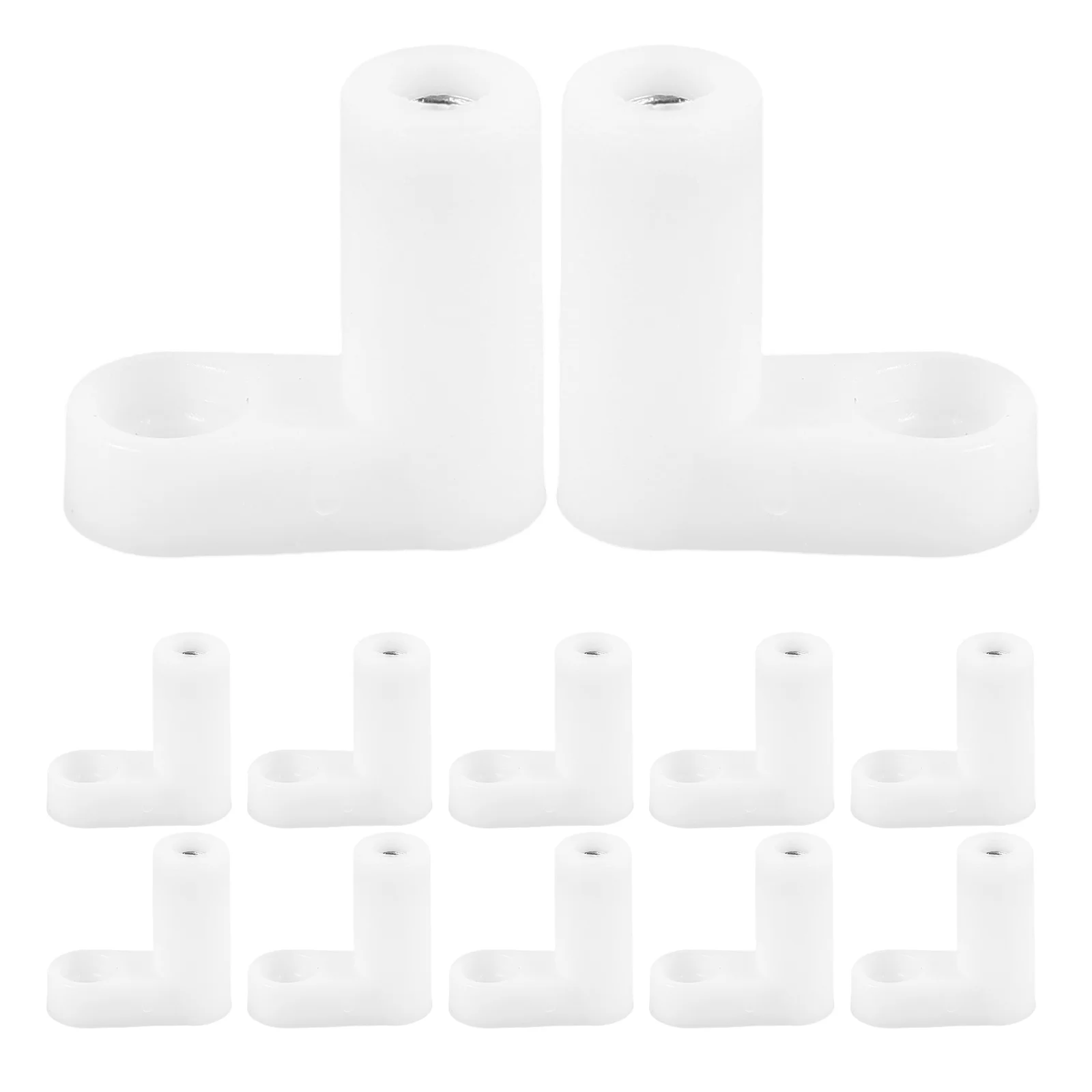 

20 Pcs Plastic L-foot Shelf Brackets White Easy Installation Cabinet Pegs Clear Corner Bracket Hardware Stud Spacer PCB