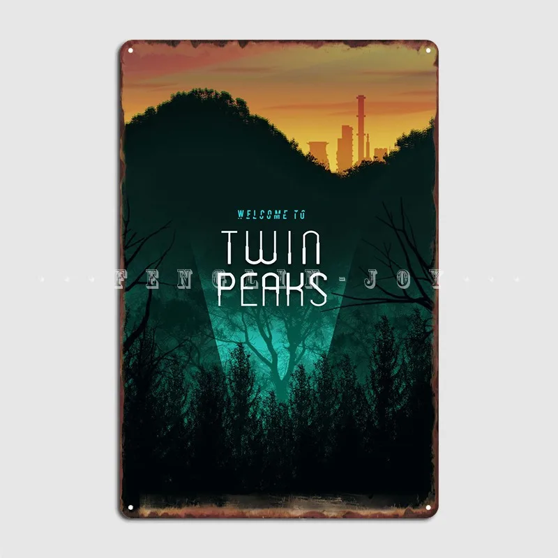 Welcome To Twin Peaks Metal Sign Club Cinema Decoration Mural Painting Tin Sign Posters