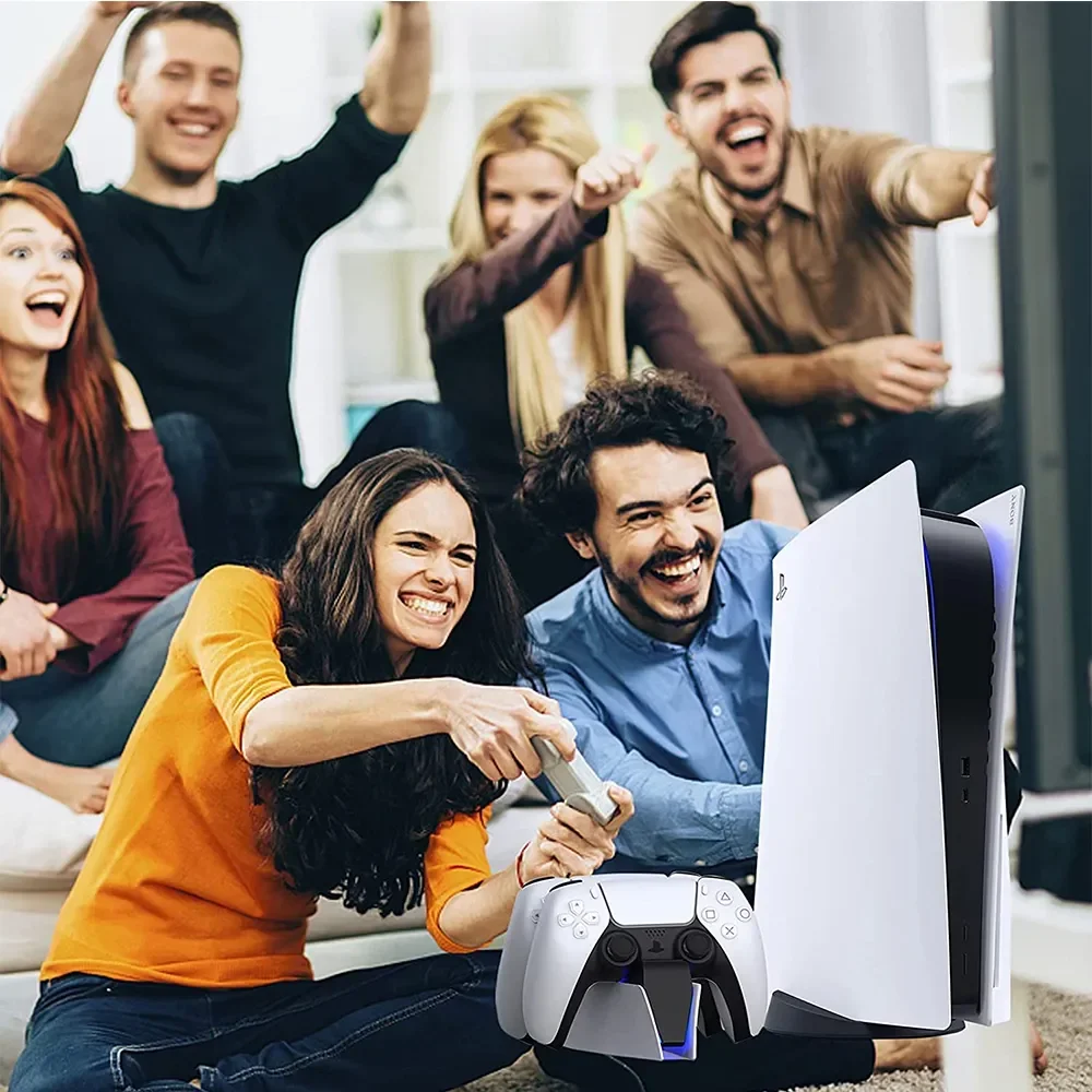 قفص الاتهام المزدوج لشحن بلاي ستيشن 5 ، شاحن مزدوج ، وحدة تحكم ألعاب لاسلكية ، PS5 ، Type-C ، DualSense