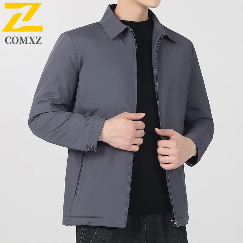 COMXZ Autumn Winter Men 90% White Duck Down Down Jacket Short Baseball Collar Fashion Casual Thermal waterproof windproof Coat