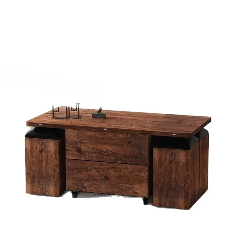 Multifunctional lift, coffee table and dining table dual-purpose integrated, simple household in the living room