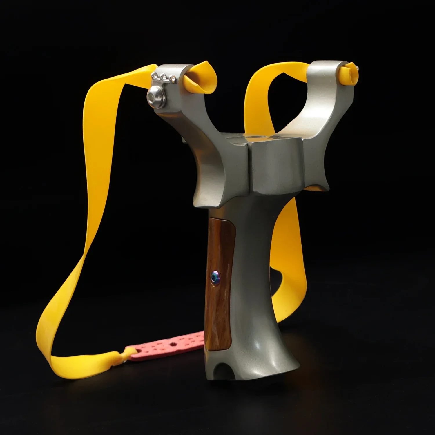 

High-quality Aerospace Aluminum Wood Grain Metal Slingshot Professional Competitive Shooting Slingshot For Precision Shooting