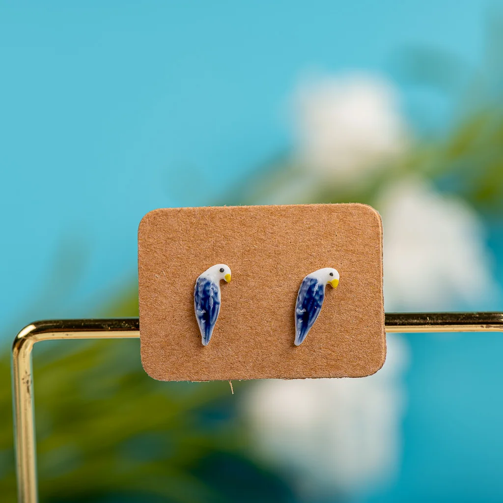 Brincos de cerâmica multicoloridos de porcelana, antialérgicos, desenhos animados, joias de animais fofos # LY526 aretes acero inoxidável mujer