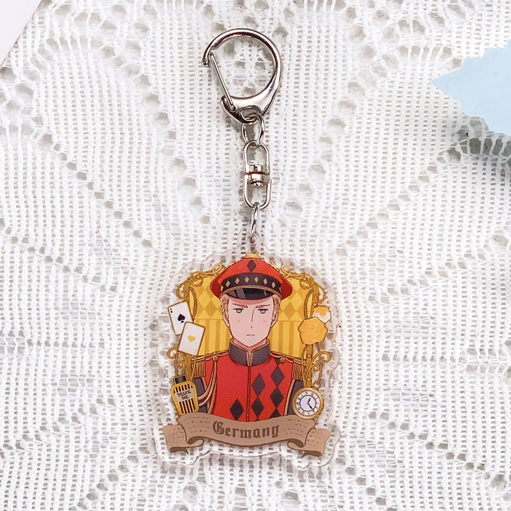 1/8PCS Anime Characters Hetalia Acrylic Keychain Accessories Keyrings Friends Gifts Funny Cartoon​ Bag Charms Backpack Pendant