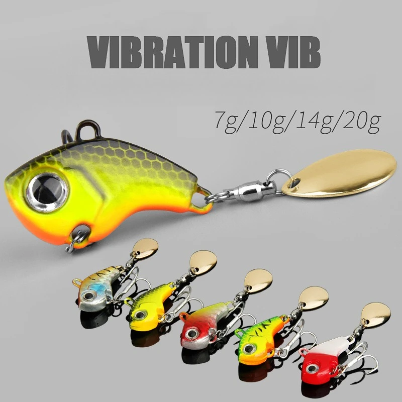 

6Pcs 5g-20g Rotating Metal Jigs VIB Vibration Bait Spinner Spoon Fishing Lures Trout Wobbler Fishing Hard Baits Tackle