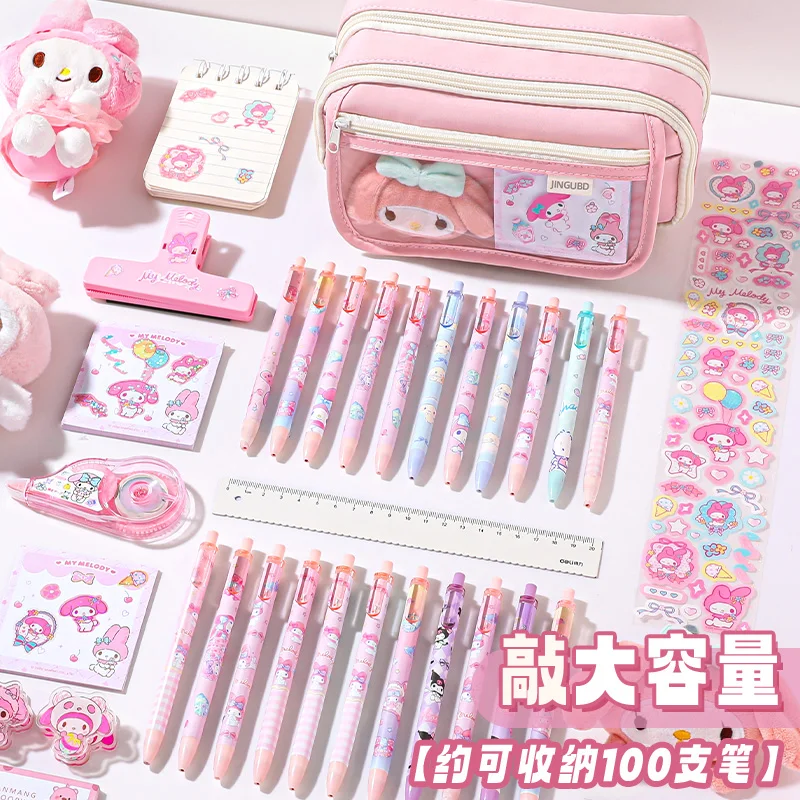 Kawaii Pencil Case DIY Set Cute Korean Stationery Supplies Pen Pouch School Desk Organizer Large Capacity Waterproof
