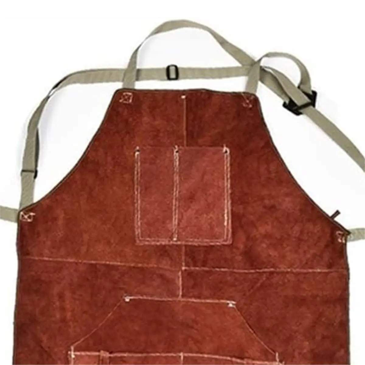 2026 New Leather Welding Apron for Men with 6 Pockets, Heavy Duty Heat and Flame Apron for DIY Projects