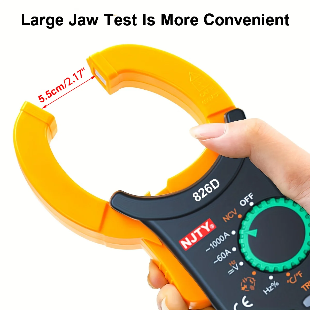 1000A Clamp Meter AC/DC Current Measurement Voltage Capacitance Resistance Meter Multimeter 1300℃ Temperature Test 6000 Counts