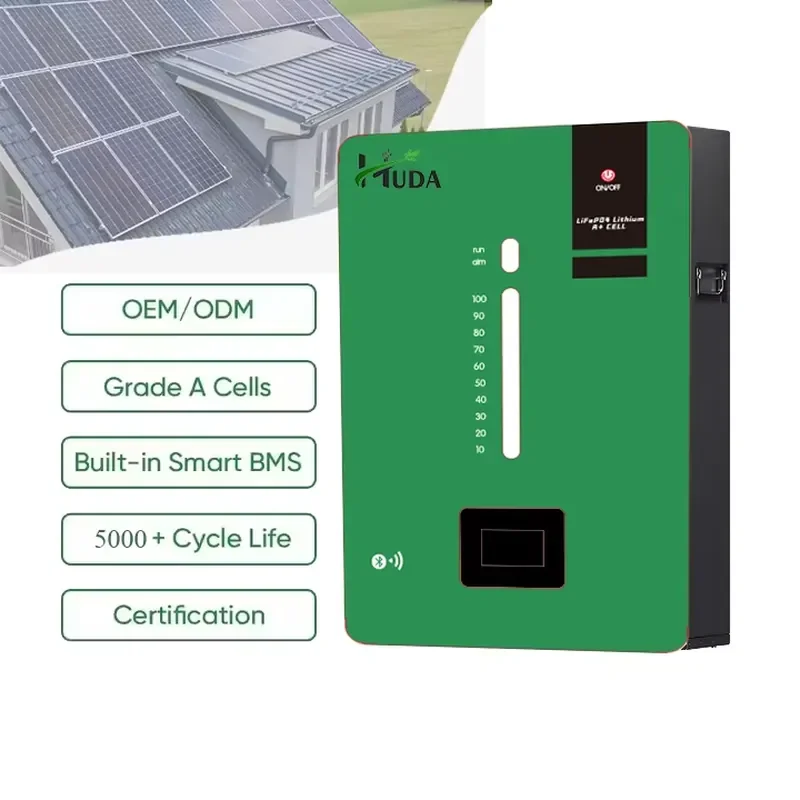 

High Capacity 5kWh LiFePO4 Lithium Battery 24V 25.6V 100Ah Solar Home Storage System with BMS for Off-Grid Power