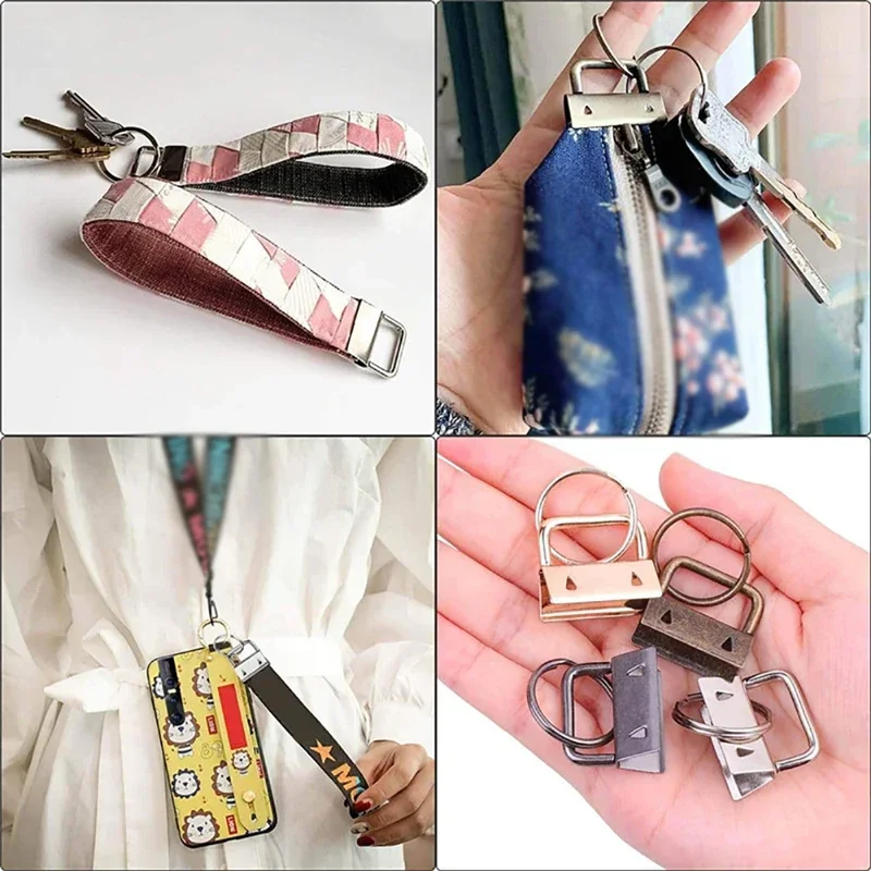 25mm DIY Fabric Hardware Key Chain Fob  with Pliers Tools Wristlet Hardware with Key Ring for Lanyard Luggage Strap Accessories