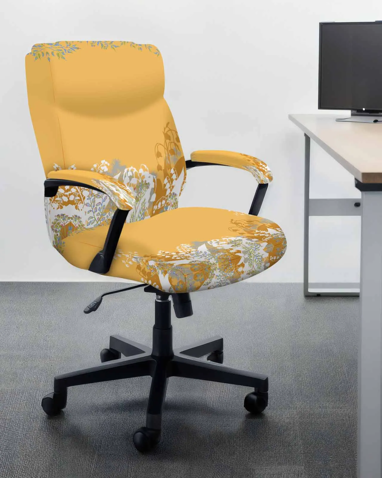 Abstract Lily Of The Valley Flower Elastic Office Chair Cover Gaming Computer Chair Armchair Protector Seat Covers