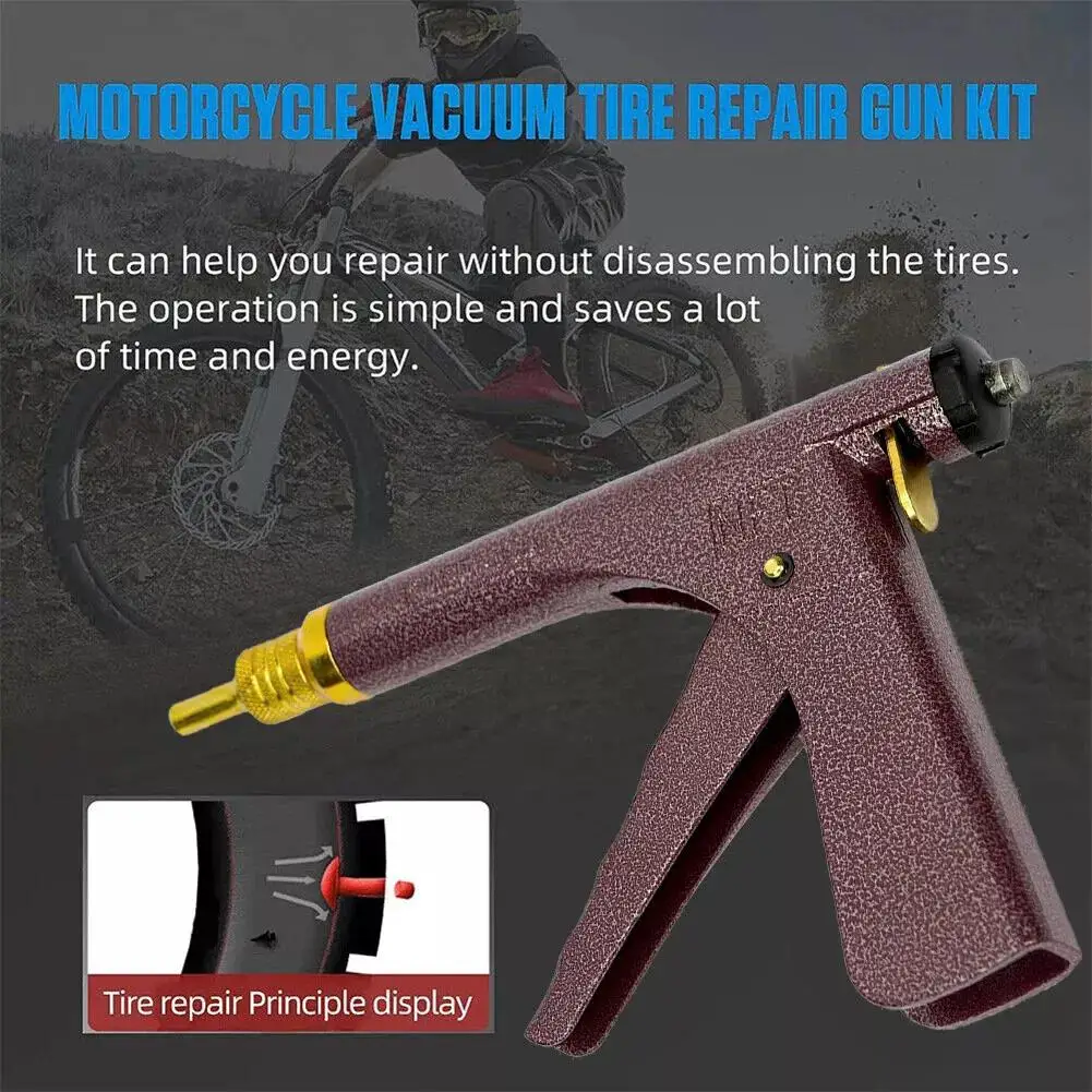 Auto Motorcycle Rubber Tire Repair Gun Vacuum Tire Repair Device Home Car Portable Rubber Mushroom Clogger Probe Nozzle Tools