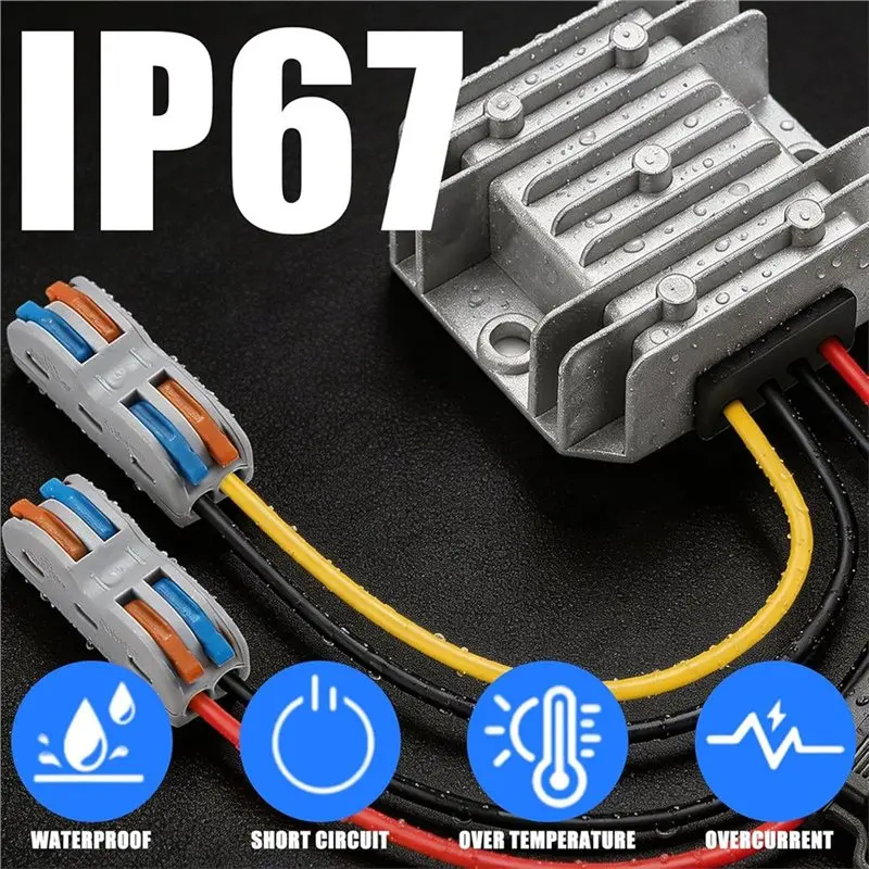 Best-Waterproof 9-36V DC/DC 12V 5A Port Converter, Voltage 60W Max Buck Step Down Converter Featuring Fuse& Terminal Block