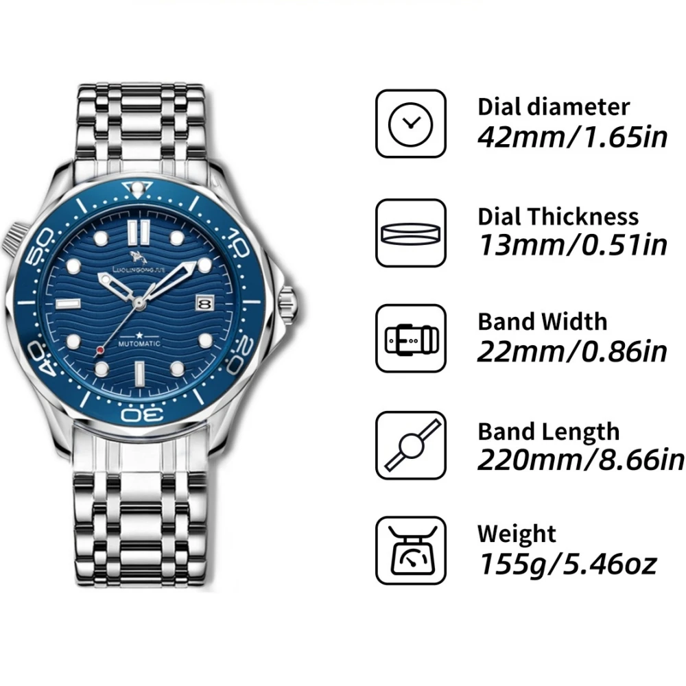 

Новые роскошные мужские часы, минималистичные деловые часы, полностью автоматические механические часы, классические водонепроницаемые спортивные мужские часы, мужской подарок