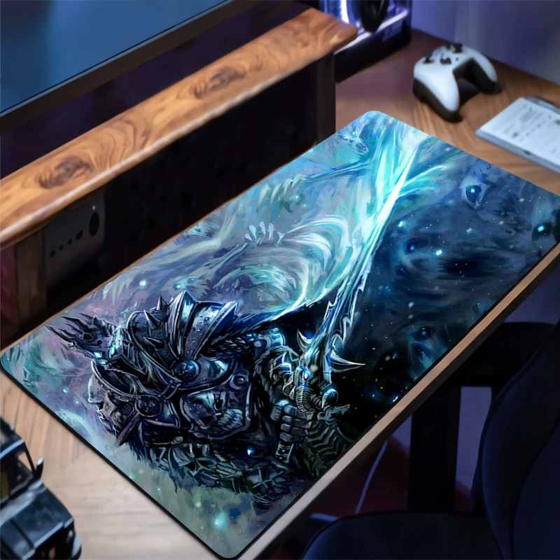 

Mouse pad Large W-world of Warcraft Lich King rubber keyboard mouse carpet anti-slip gamer mouse pad coaster PC carpet Mousepad