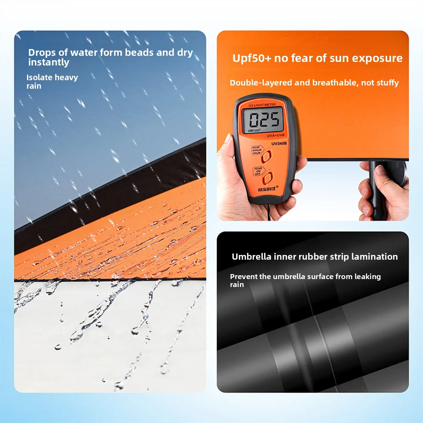 2.2m Orange Fishing Umbrella Threaded Steel Pole Bright Canopy for Sun Rain Shelter at Bank Lake Outdoor Angling Use 낚시 우산