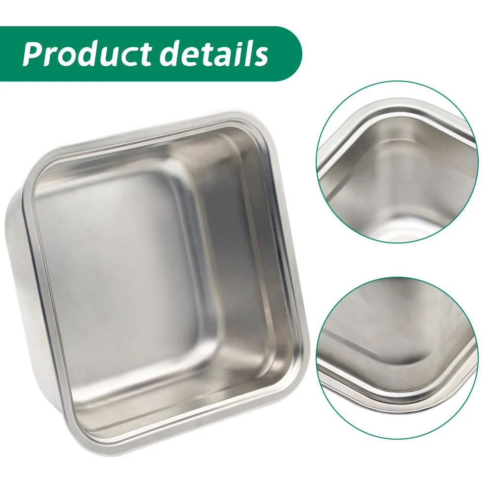 Mangkuk Multifungsi Stainless Steel untuk Mencuci Sayuran, Keranjang Tirisan Buah, Wadah Penyimpanan, Mangkuk Persegi, Tempat Makan Anjing