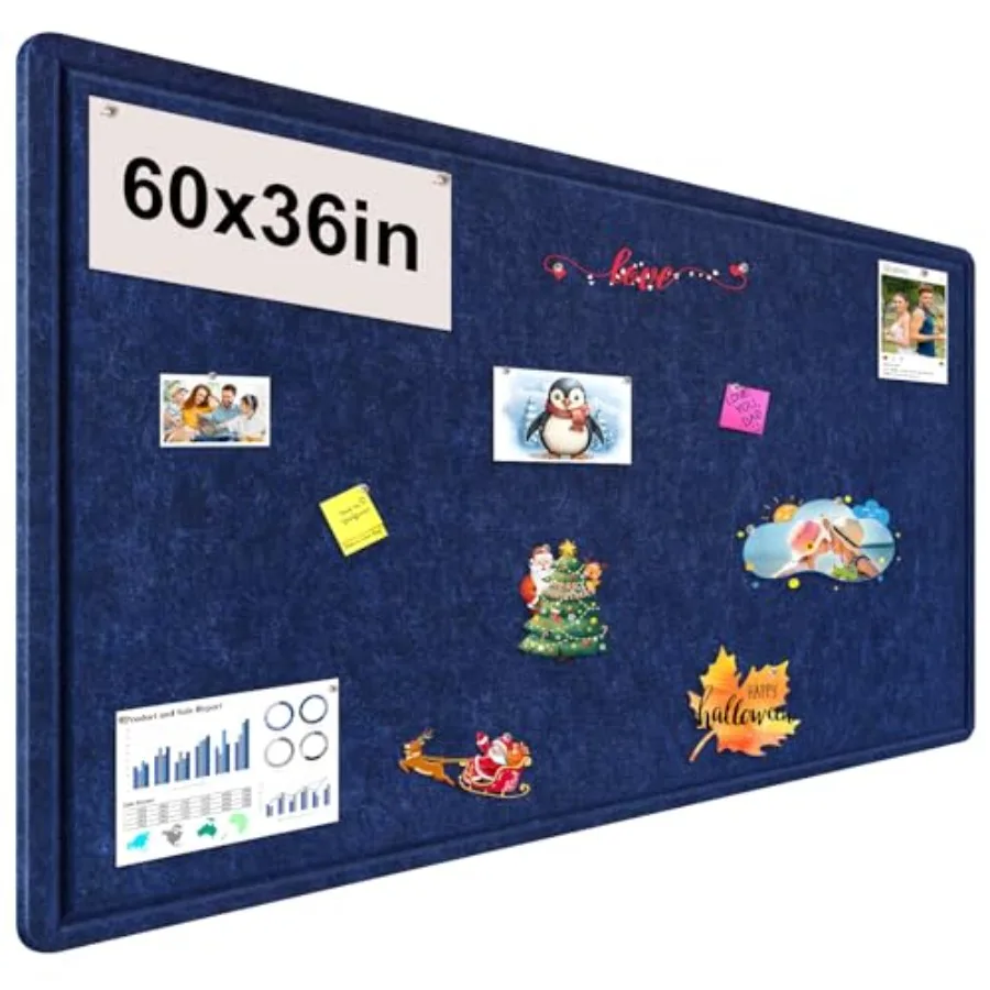 

Large Bulletin Board Foldable 60x36 Inches Cork Board Alternative Large Felt Board Decorative Pin Board for Wall Foldable Photo