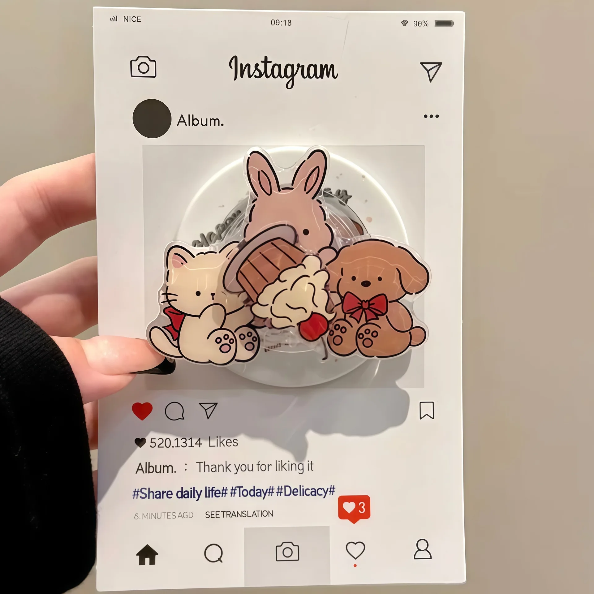 

Корейский мультяшный кролик-держатель для телефона с магнитным креплением MagSafe, подставка-грипток для iPhone, чехол для беспроводной зарядки