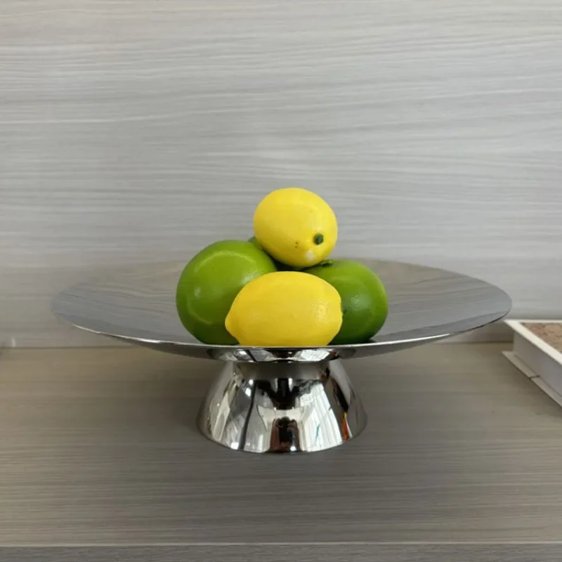 

Light luxury European stainless steel fruit plate model room hotel home coffee table living room desktop fruit plate storage
