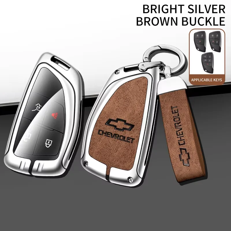 Zinc Alloy Leather Car Key Case for Chevrolet Tahoe Suburban for GMC Yukon for Buick ENVISION S Plus Avenir 2020 2021 2022 2023 - Image 5