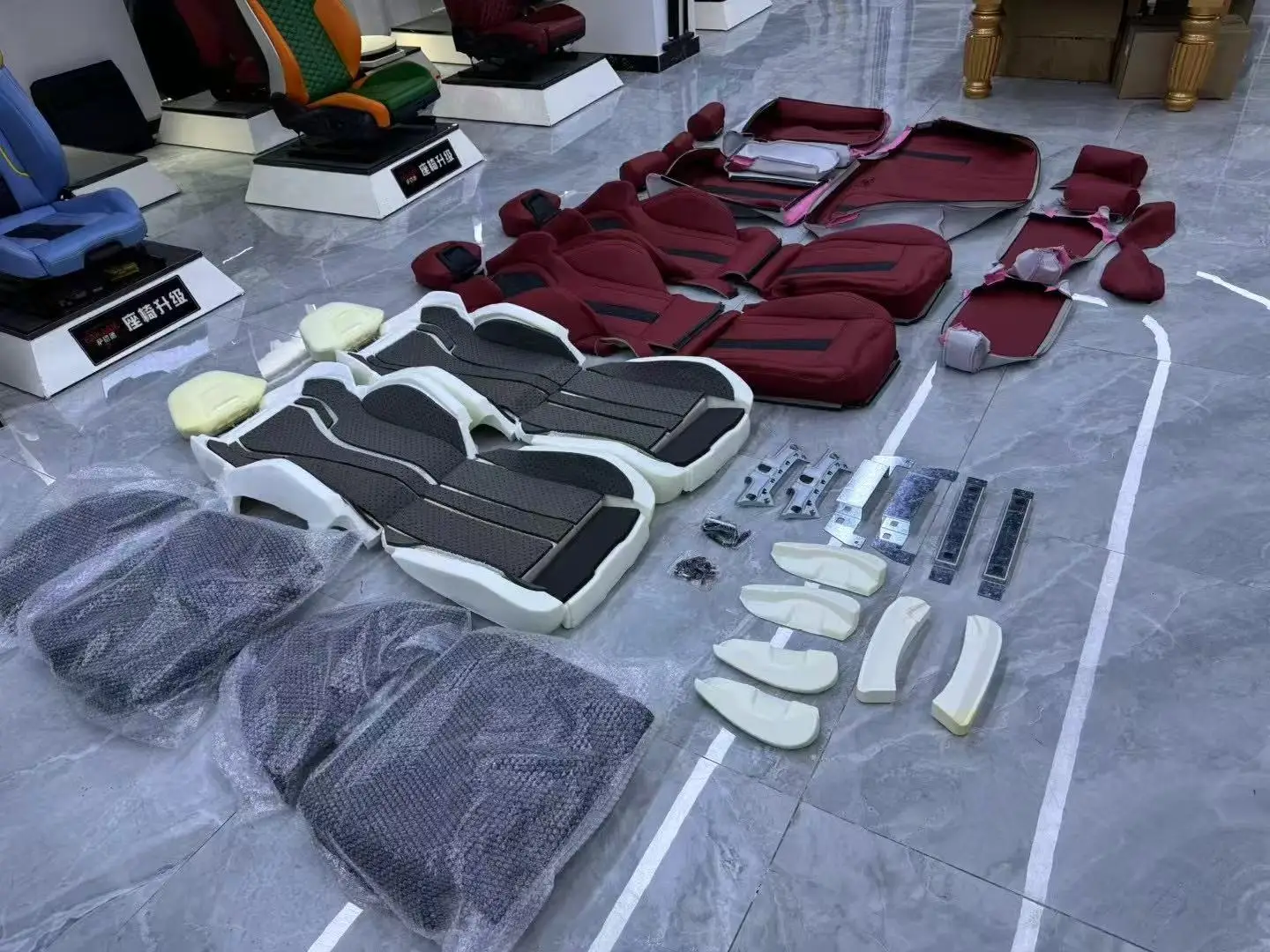 ل X3 X5 X6 M3 M5 سلسلة ترقية M اكسسوارات السيارات الداخلية الرياضة سباق دلو مقعد غطاء جلد مخصص والإسفنج #6