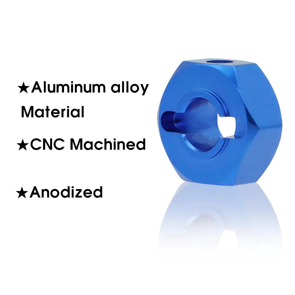 GLOBACT 12mm Hex hub Aluminum Wheel Adaptor with M4 Nut and Cross Wrenches for 1/10 TRX4 Axial Redcat ARRMA Granite Accessories