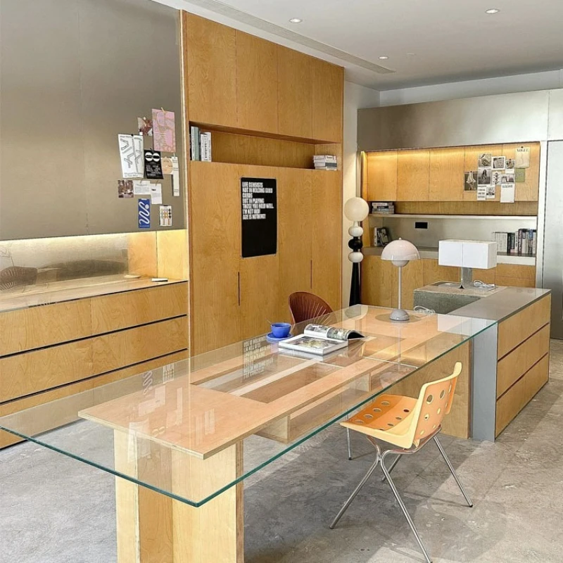 

Studio Desk Computer Desk Birch Desk Nakashimadai Clothing Shooting Table Ocean Panel Glass Table