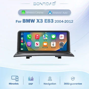 BONROAD Pantalla inalámbrica Carplay Andorid Auto de 10,25 pulgadas para BMW X3 E83 2003-2012, Radio para coche inalámbrica Android Auto Linux, reproductor Multimedia de vídeo con RDS, WIFI, GPS, MirrorLink, DSP 1
