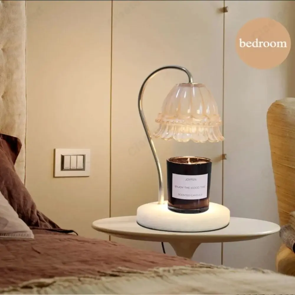 Diffusore di aromi Lampada a candela per aromaterapia Lampada da scrivania Lampada a candela temporizzata in marmo a tempo regolare Ruota la lampada di fusione della cera regalo