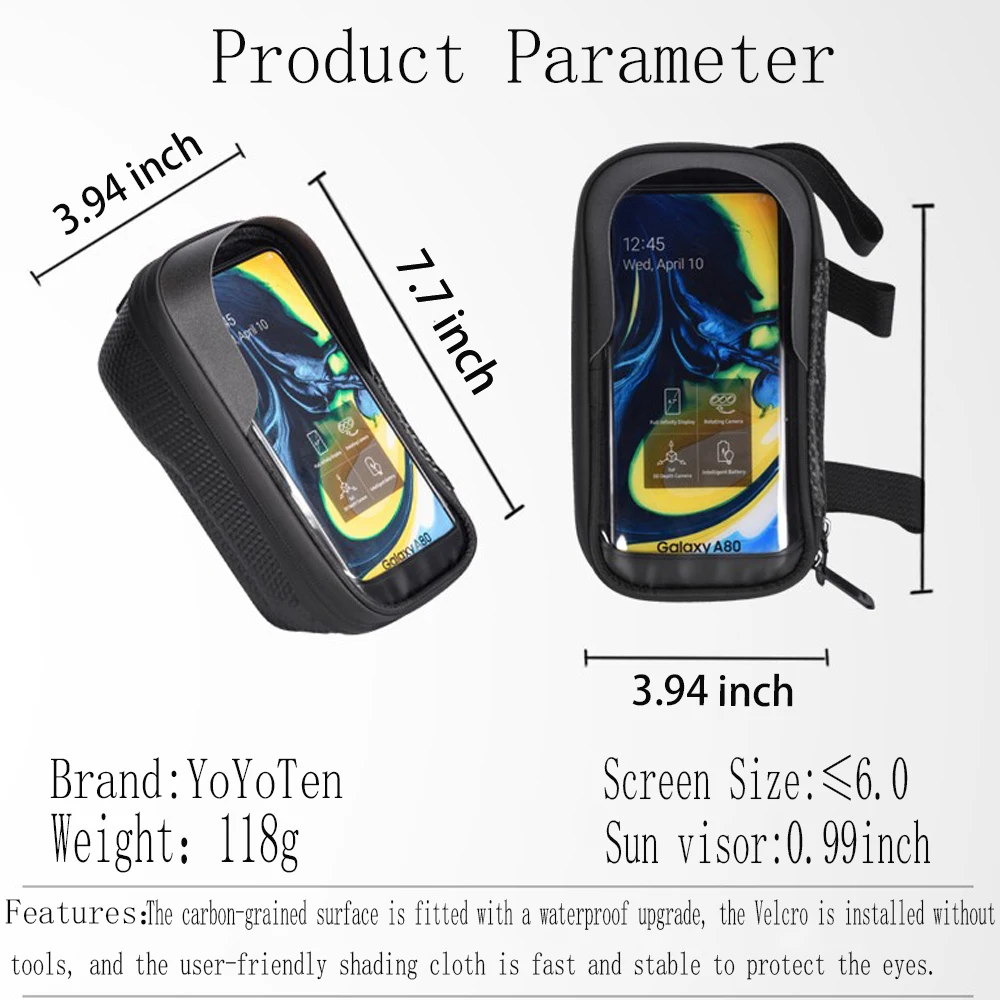 Bicycle Bag Cycling Top Front Tube Frame Bag Waterproof 6.5 Inches Phone Case Storage Touch Screen MTB Road Bike Bag