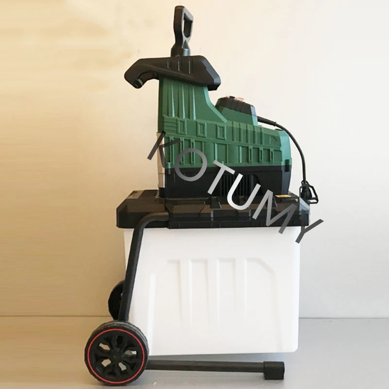 60L Electric Branch Shredder Garden Shredders Grape Branch Corn Straw Tree Leaf Crusher Mobile Twig Shredder Pulverizer 2800W