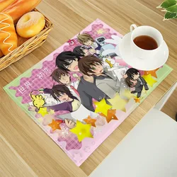 Sekai Ichi Hatsukoi Print Linen Dining Table Mats Alphabet Kitchen Placemat 30X40cm Coasters Pads Bowl Cup Mat