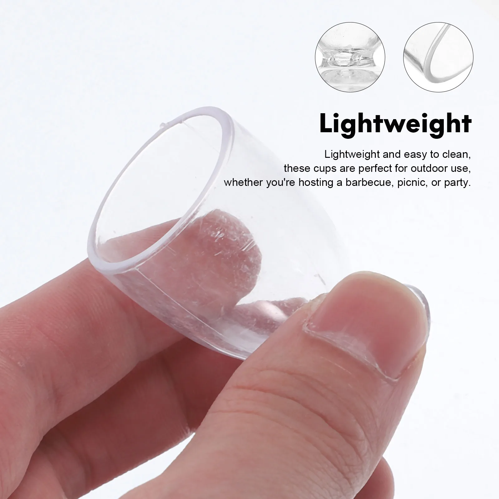 

50Pcs Mini Beer Glasses Disposable Sturdy Transparent Cups for Celebration Decor Craft Scene Display Housewarming