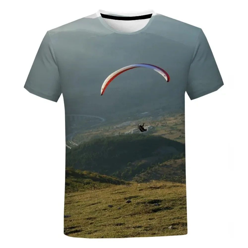 

Summer New Fashion Paragliding 3D Print T Shirt Harajuku O-neck Oversized Tees Tops Extreme Sport Style Men Clothes T-Shirts