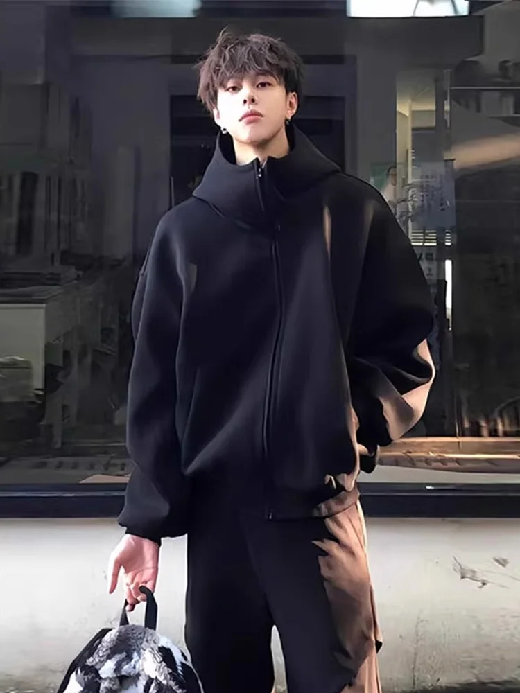 

Heavyweight American Sle Men's Hoodie Casual Outerwear Zipper Hooded Sweatirt Cleanfit Open Cardigan Autumn Leisure Jaet