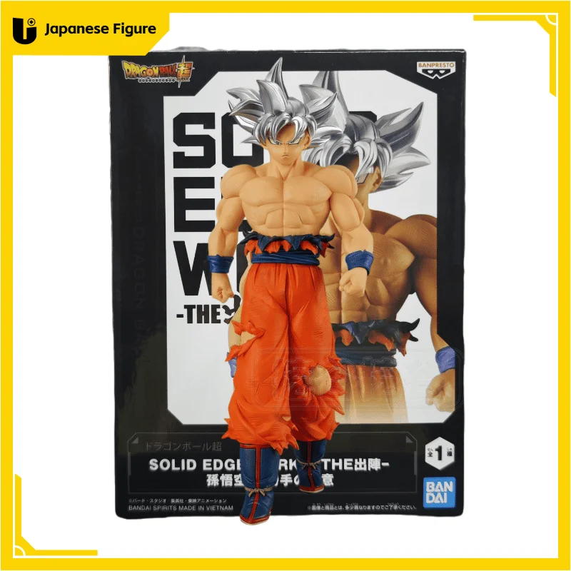 

In Stock Bandai Original BANPRESTO Dragon Ball Super SOLID EDGE WORKS Son Goku Ultra Instinct PVC Action Figures Model Toys Gift