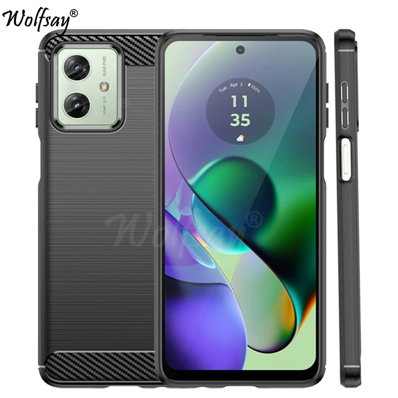 For Motorola Moto G54 Power Case Bumper Soft Silicone Carbon Fiber Back Cover For Moto G54 Power Case For Moto G54 Power Case