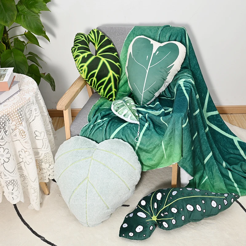 Tropical Plants Pillow for Living Room Sofa Cushion Leaf Pillow Chair Back Seat Cushion Home Decoration Almohadas Para Dormir