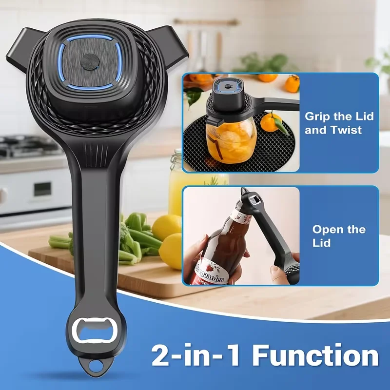 Electric bottle opener for the elderly, two-in-one automatic bottle and opener, hands-free bottle opener