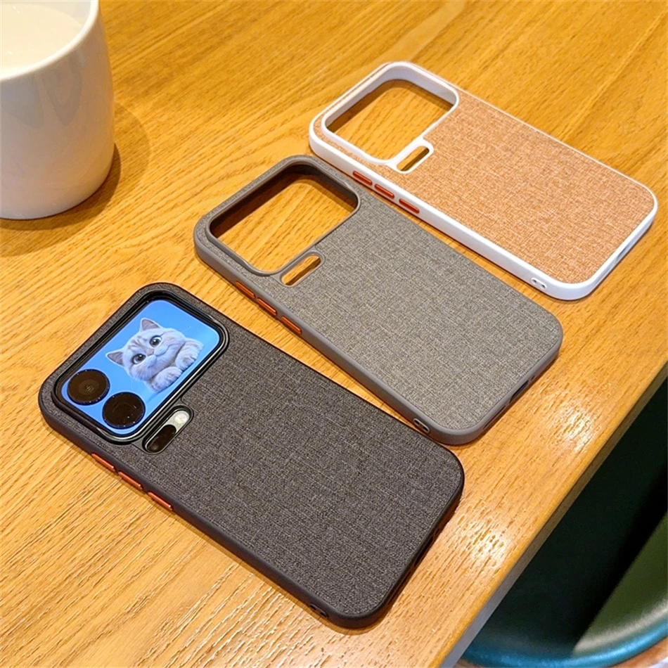 Business Solid Color Fabric Magnetic Case For Xiaomi Mi 14 15 Ultra 17 Pro Max Mi17 5G Shockproof Soft Bumper Cover For Magsafe - view 5