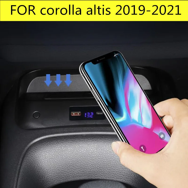 For Toyota Corolla ALTIS 2019 2020 2021 accessories 15w car QI wireless charger fast phone charger charging case charging holder