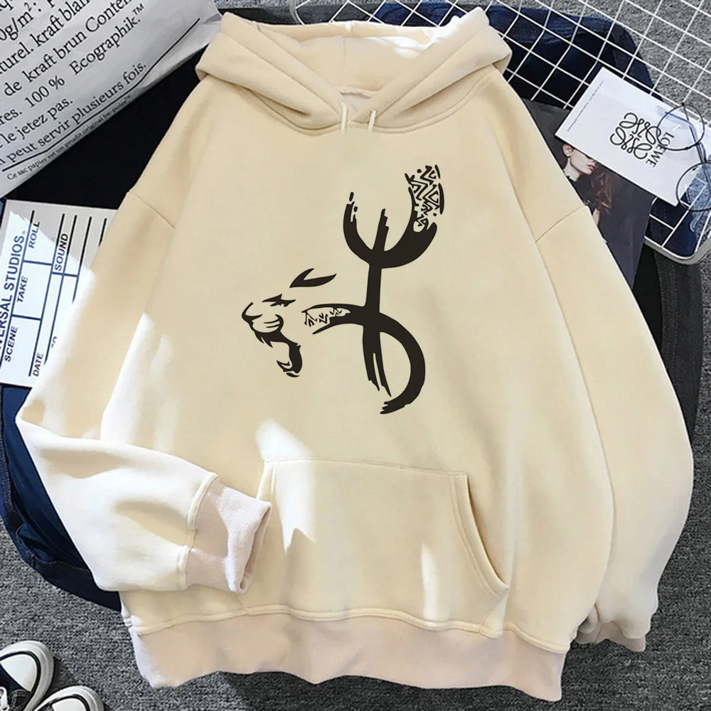 Amazigh hoodie anime Japanese graphic anime sweater clothes for teens girl pullover casual wear soft fabric elegant Japanese