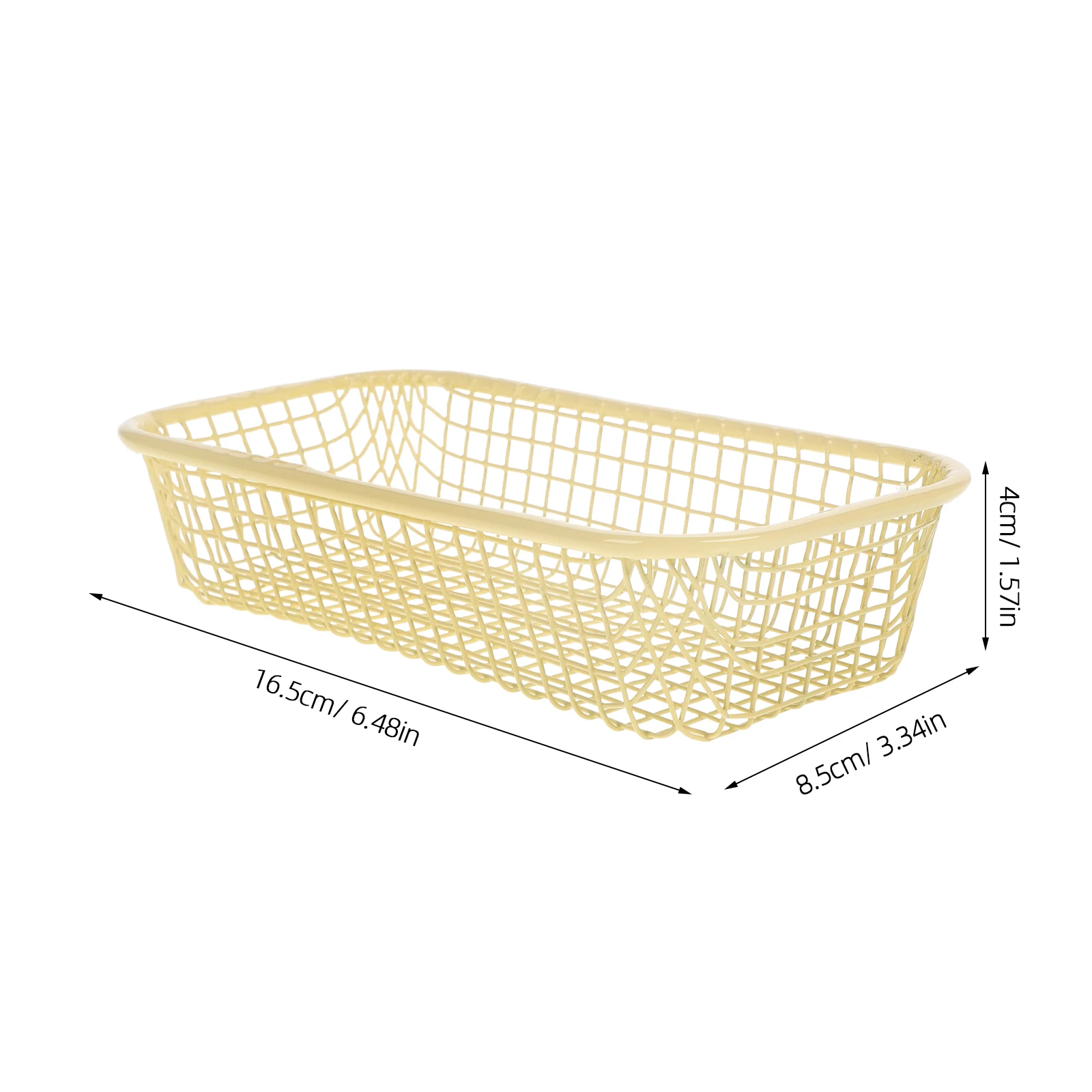 

2pcs Iron Storage Basket Metal Wire Mesh Tray Countertop Organizer Small Grid Holder For Desk Kitchen Living Room