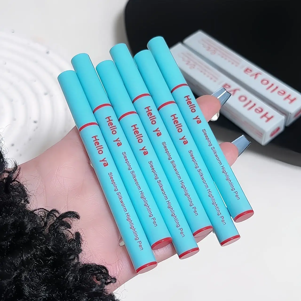 Dauerhafte Erhellen Augenlid Highlighter Lidschatten Stift Diamant Glänzend Wasserdicht Schwamm Kopf Eyeliner Lidschatten Liegen Seidenraupe Make-Up