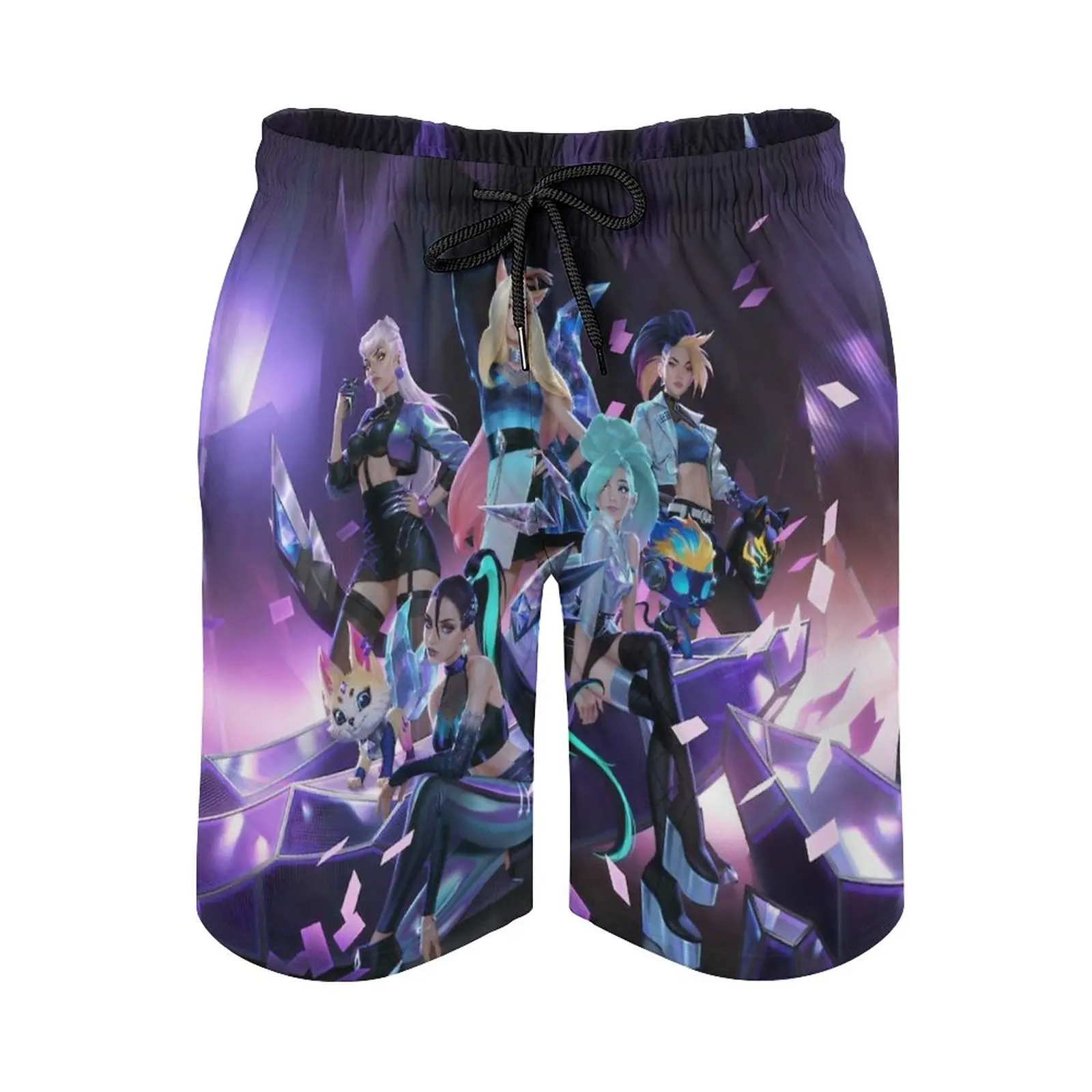 Kda All Out Men's Beach Shorts Swim Trunks With Pockets Mesh Lining Surfing Kda What Gives Seraphine Evelynn Ahri Kaisa Akali