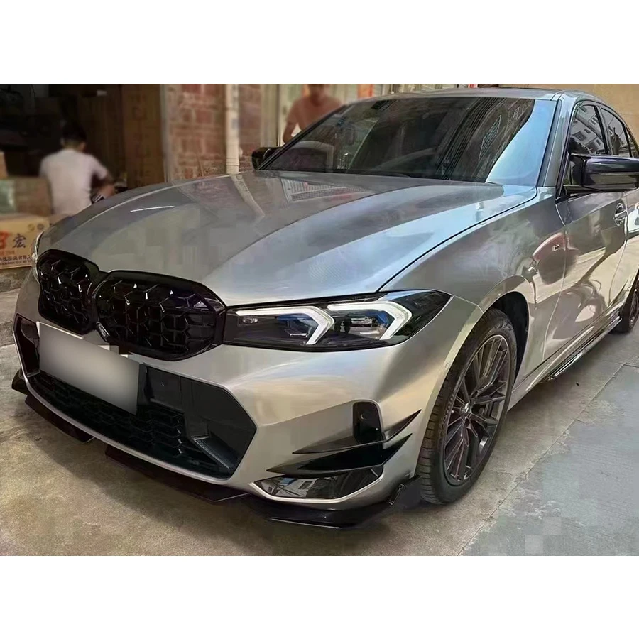 لسيارات BMW 3 Series G20 G28 2023 + ألياف الكربون المصد الأمامي للسيارة سكين الرياح الفاصل سبويلر Canard سكين الهواء طقم الجسم المحيطي #4
