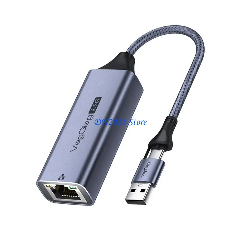 F3KE 2.5Gbps Ethernet Converter For Laptop Tablets USB Devices Nerworking Adapter