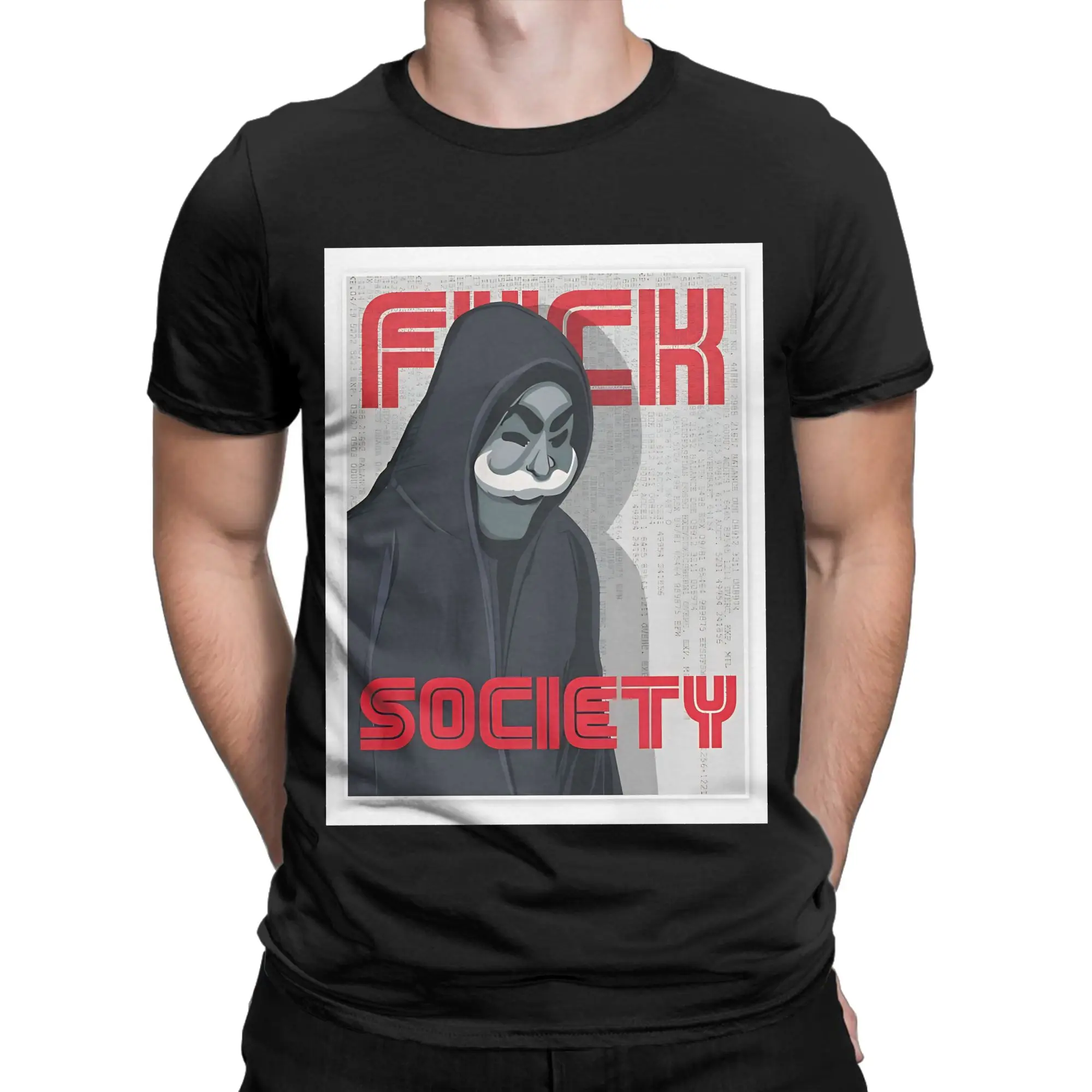 FSociety  Classic Mr. Robot Graphic 100% Cotton T-Shirt Tops Tees For Men