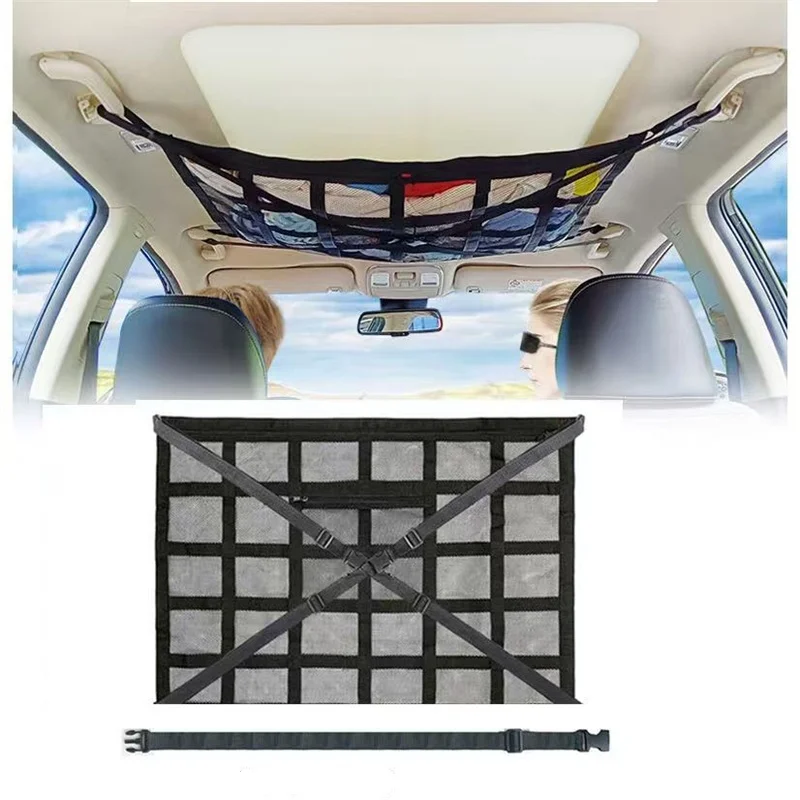 Filet de rangement de toit pour voiture, organisateur de coffre gain de place, sac de rangement pour